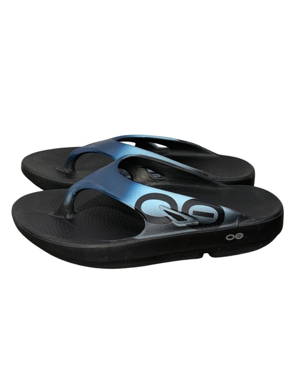 Oofos Ooriginal Sport Recovery thong Sandals Blue Gradient woman’s Size 9 Comfor